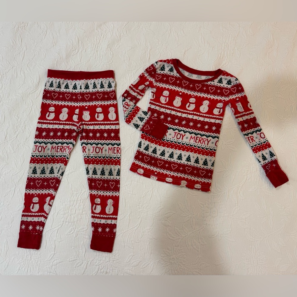 Little Sleepies Festive Red Kids Pajamas Set size 3T